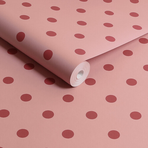 Cath Kidston Button Spot Pink & Red Dotty Wallpaper 1