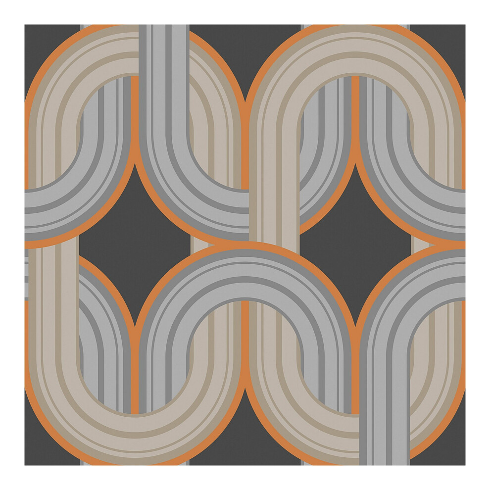 Envy In The Loop Choc Orange Geometric Wallpaper