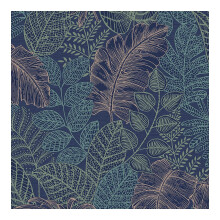 Superfresco Easy Scattered Leaves Floral Blue/Copper Wallpaper