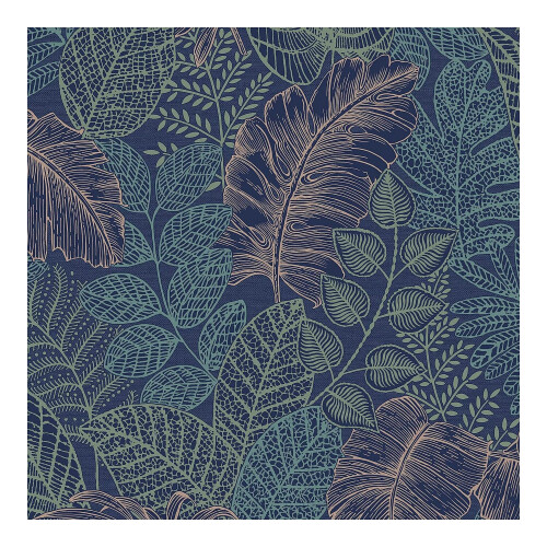 Superfresco Easy Superfresco Easy Scattered Leaves Floral Blue/Copper Wallpaper