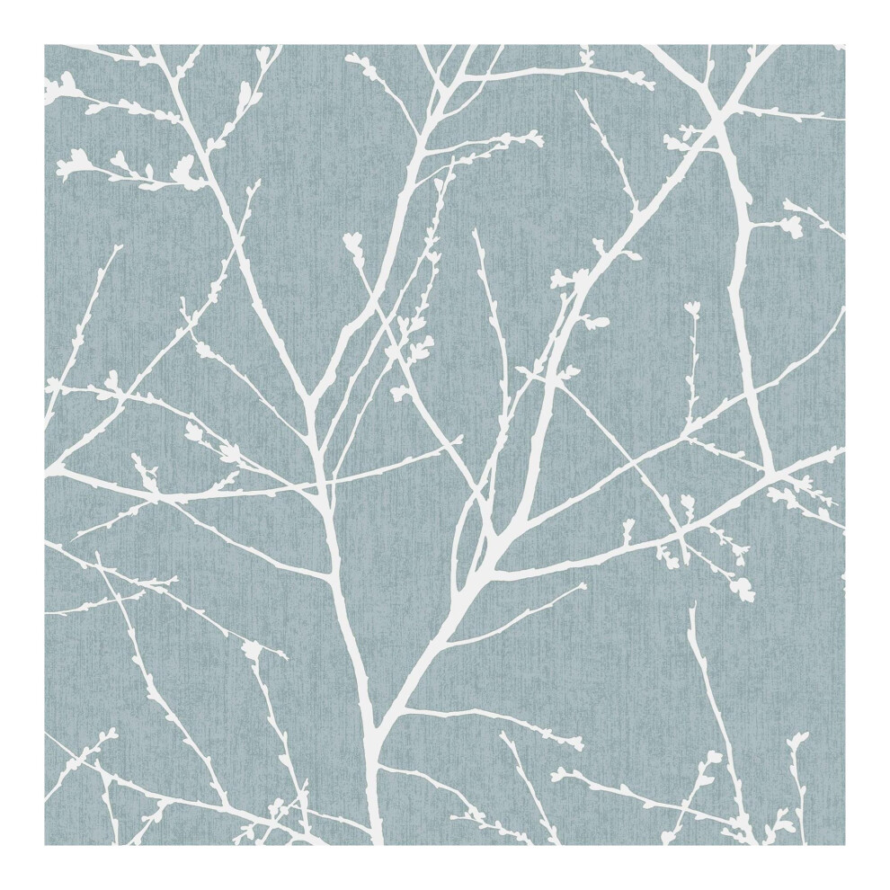 Superfresco Easy Innocence Branch Duck Egg Metallic Wallpaper