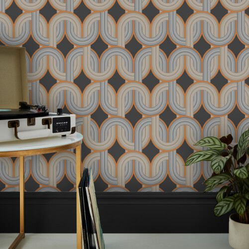 ENVY Envy In the Loop Choc Orange Geometric Wallpaper 1