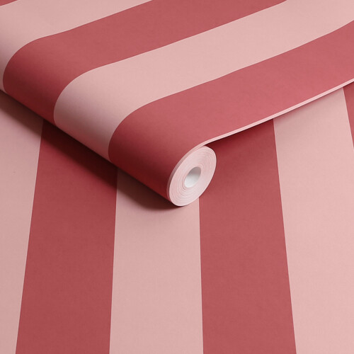 Cath Kidston Canopy Stripe Pink & Red Wallpaper 1
