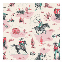 Cath Kidston Cowgirls Pink Kids Wallpaper