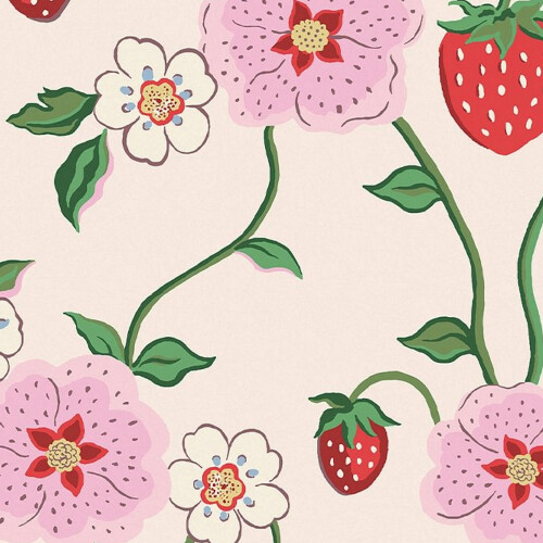 Cath Kidston Strawberry Spring Floral Wallpaper 2