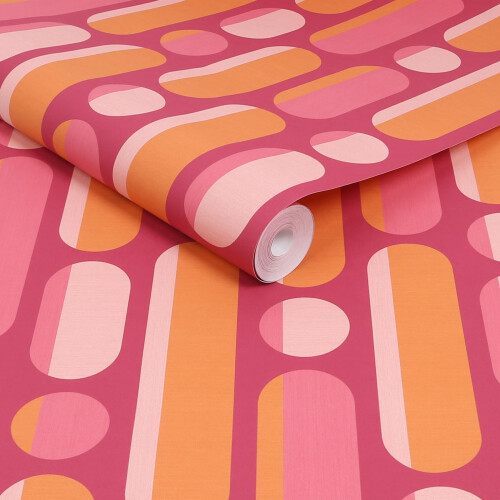 ENVY Envy Morse Neutrals Pink Geometric Wallpaper 1
