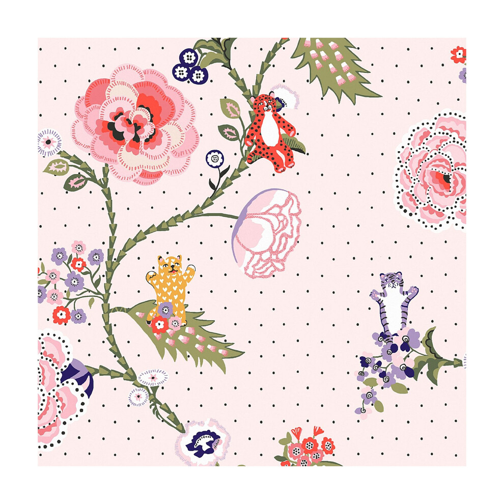Cath Kidston Catnip Pink Wallpaper 5011583705614