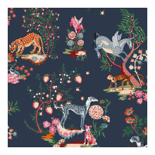 Cath Kidston Painted Kingdom Navy Floral Wallpaper