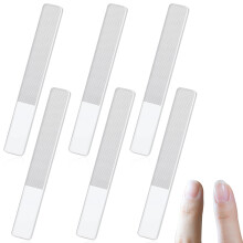 6Piece Glass Nail File Set with Durable Nano Glass for Gentle Polishing and Natural Nail Care