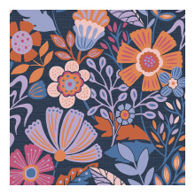 Envy Oopsy Daisy Wallpaper | Blue Lilac and Tangerine
