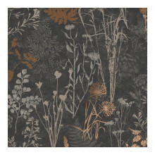 Superfresco Easy Black & Copper Metallic Organics Floral Wallpaper