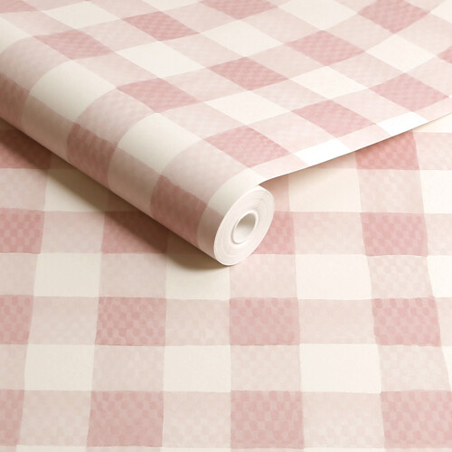 Cath Kidston Painted Gingham Pink Gingham Wallpaper 1
