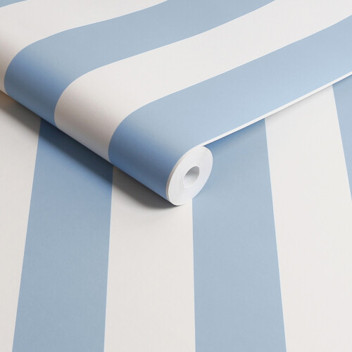 Cath Kidston Canopy Stripe Blue Wallpaper 1