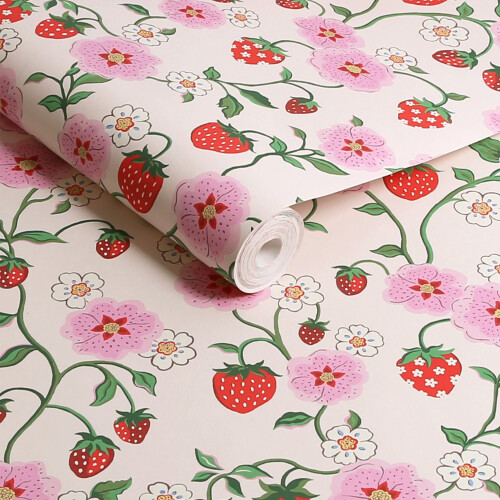 Cath Kidston Strawberry Spring Floral Wallpaper 1