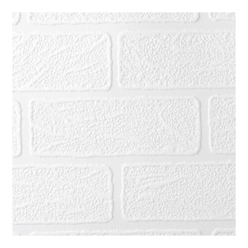 Superfresco Paintable Brick Effect Textured White Durable Wallpaper