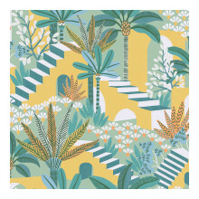 Envy Vacay Citron Yellow Floral Wallpaper