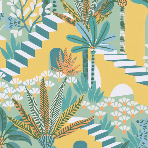 ENVY Envy Vacay Citron Yellow Floral Wallpaper 2