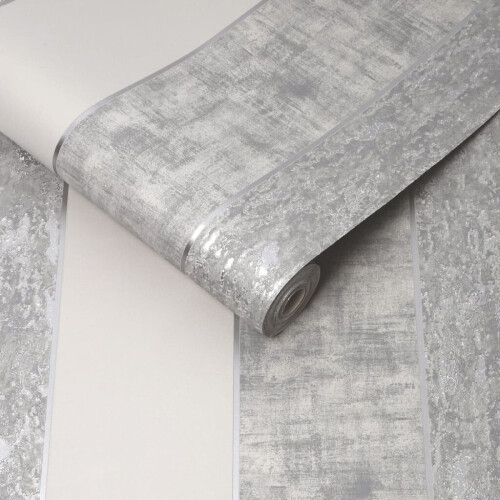 Superfresco Grey Milan Suede Effect Striped Wallpaper 1
