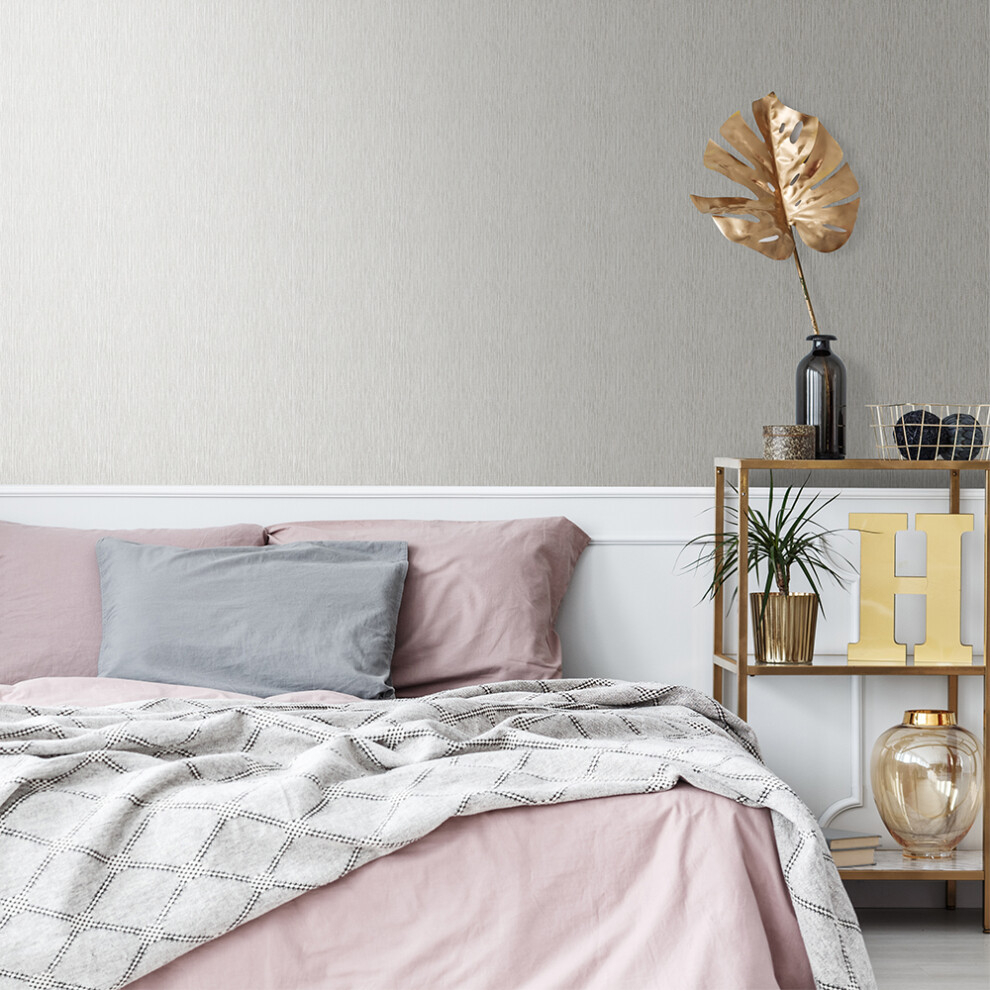 Boutique Grasscloth Natural Textured Plain Metallic Luxury Wallpaper 5011583321074