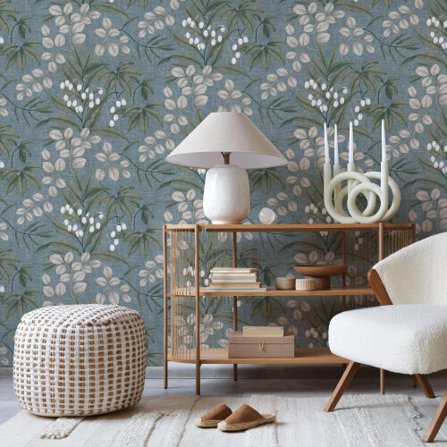 Superfresco Easy Superfresco Easy Persephone Duck Egg Blue Floral Wallpaper 2