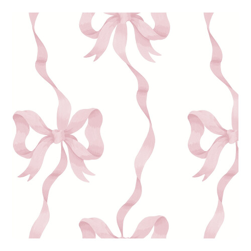Cath Kidston Ribbon Bow Pink Wallpaper