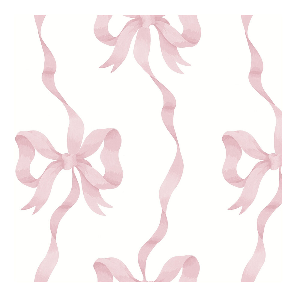 Cath Kidston Ribbon Bow Pink Wallpaper