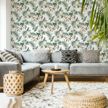 Superfresco Easy Adilah White Tropical Floral Wallpaper