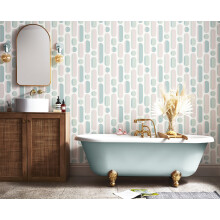 Envy Morse Rose / Sage Geometric Wallpaper