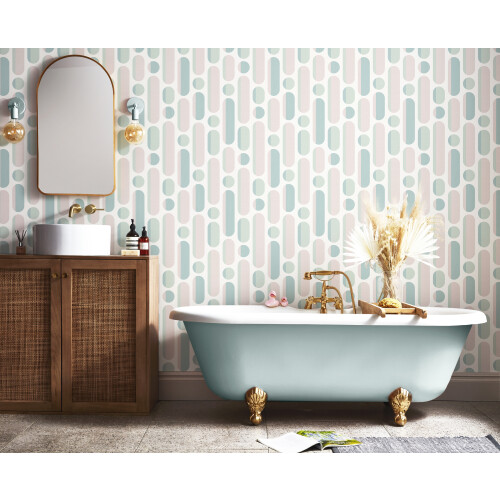 ENVY Envy Morse Rose / Sage Geometric Wallpaper