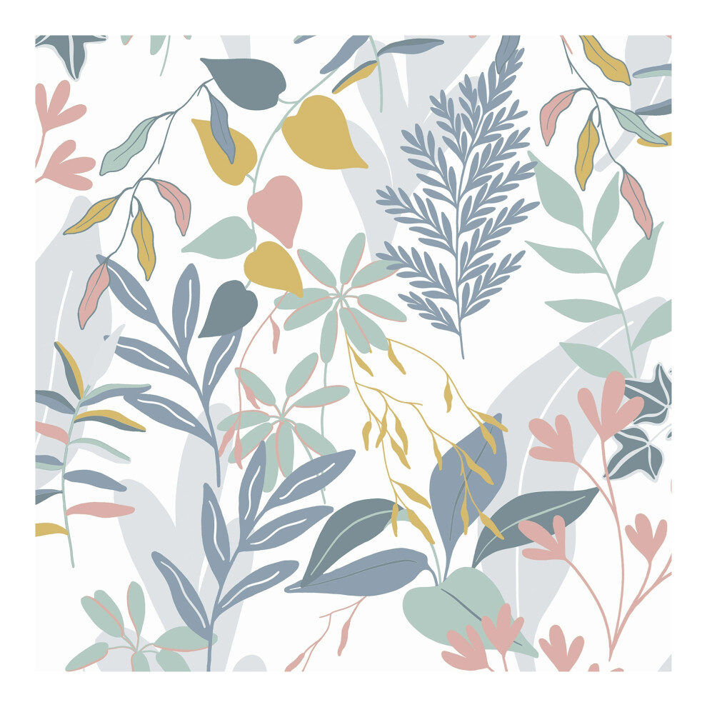 Fresco Unisex Yellow Inky Tropical Leaf Indigo & Ochre Wallpaper In | Size: 10000Mm_x_520mm - Image 7