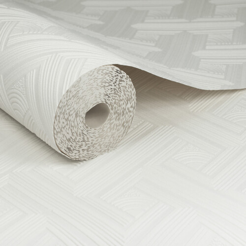 Superfresco Paintable Geometric Textured White Durable Wallpaper 1