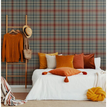 Fresco Highland Cosy Tartan Red/Green Wallpaper