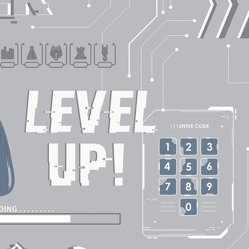 Fresco Game Over Grey & Navy Wallpaper 2
