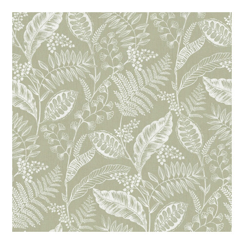 Fresco Artisan Leaf Sage Wallpaper