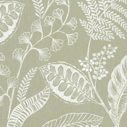 Fresco Artisan Leaf Sage Wallpaper 2