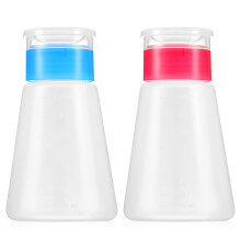 Nail Polish Remover Pump Bottle, 2pcs Push Down Lockable Dispenser with Leakproof Cap 6.4oz