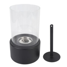 Cheminée d'intérieur en acier inoxydable pour table, sans fumée, 10x12x23cm, noire
