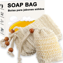 6 Pack Natural Sisal Soap Saver Bag with Drawstring, Exfoliating Pouch for Gentle Foaming and Drying