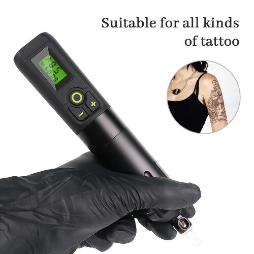 Wireless Tattoo Pen Kit with LCD Display, Speed Coreless Motor, Rechargeable for Permanent Makeup 2