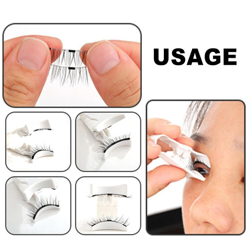 Magnetic Eyelash Applicator Tool with Glue Hold, Ergonomic Design for Quick False Lash Placement, 2PCS 2