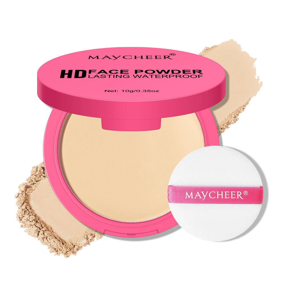 Pressed Powder Foundation Matte with Concealer, LongLasting Oil Control, Full Coverage  01