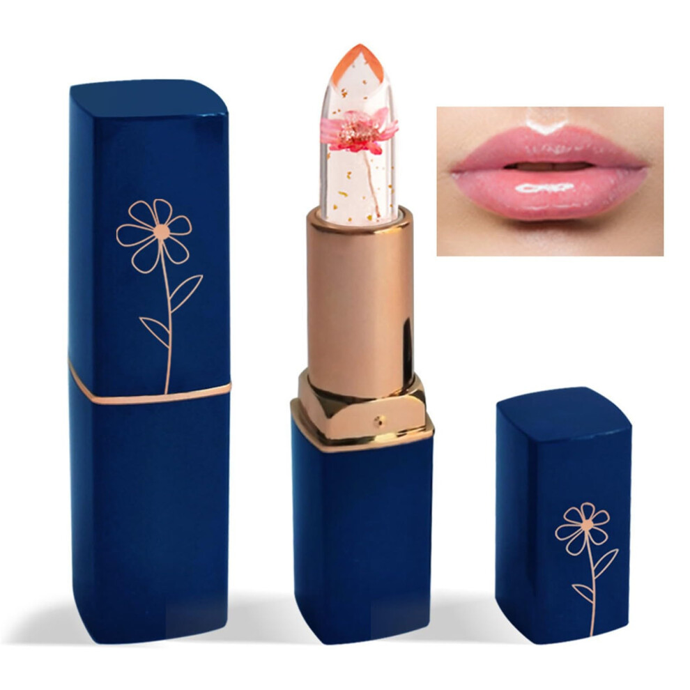 Moisturizing Color Changing Lipstick with Vitamin E and Avocado Oil, Jelly Flower Design