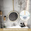 Round Gold LED Bathroom Mirror with ThreeTone Lighting, Ceiling Mounted Vanity, 40cm Diameter 3