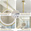 Round Gold LED Bathroom Mirror with ThreeTone Lighting, Ceiling Mounted Vanity, 40cm Diameter 4