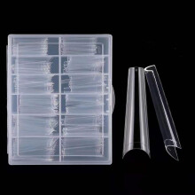 XXL Extra Long French Coffin Nail Tips Clear Acrylic Ballerina Half Cover False Nails 240pcs 12 Sizes