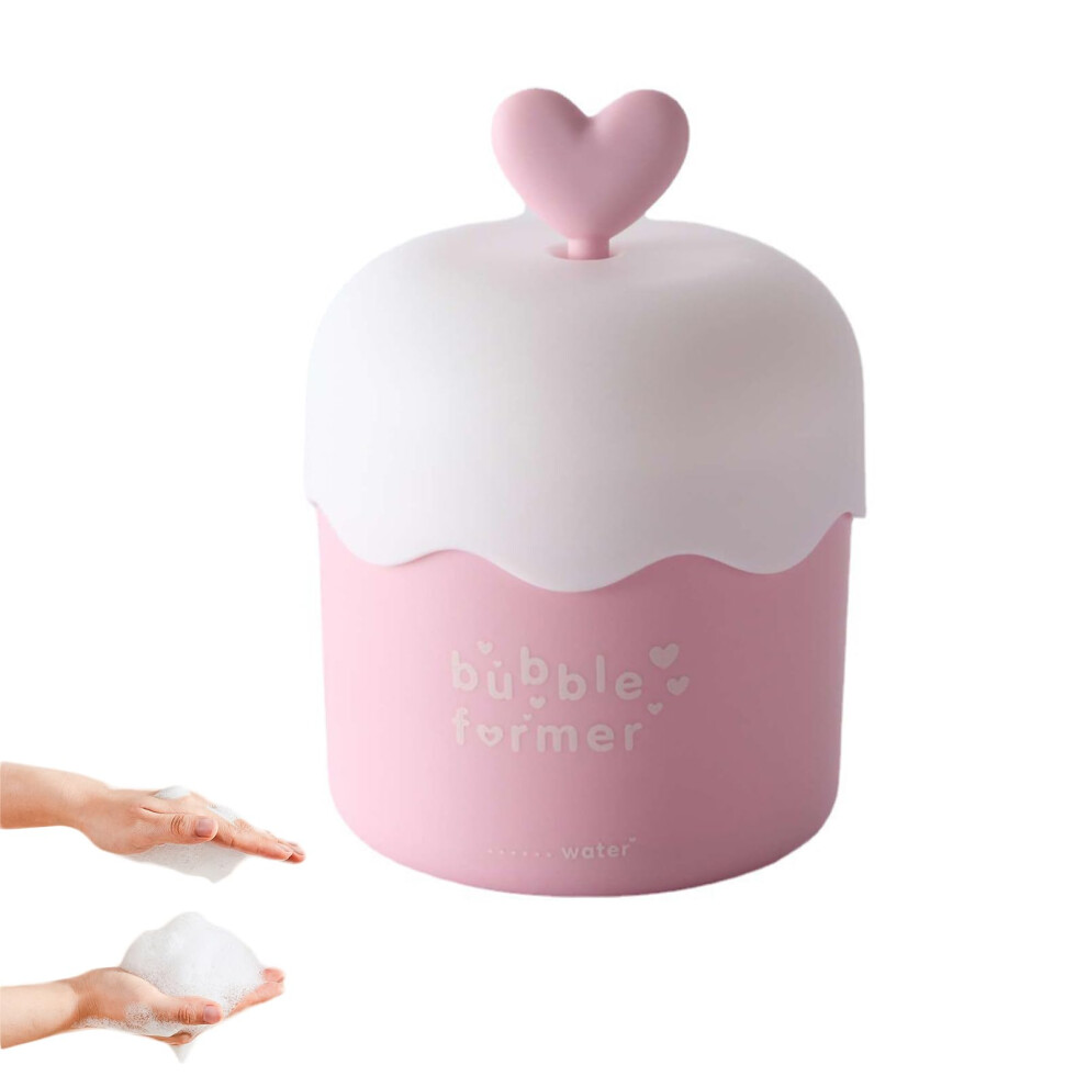 Pink Facial Foam Maker Cup With Dense Foam Generation For Travel And Home Manual Face Cleansing