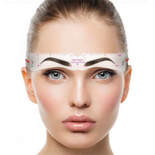 Eyebrow Stencil Kit with Headband, Reusable Eyebrow Stamp Stencil Set for Symmetrical Brows 2
