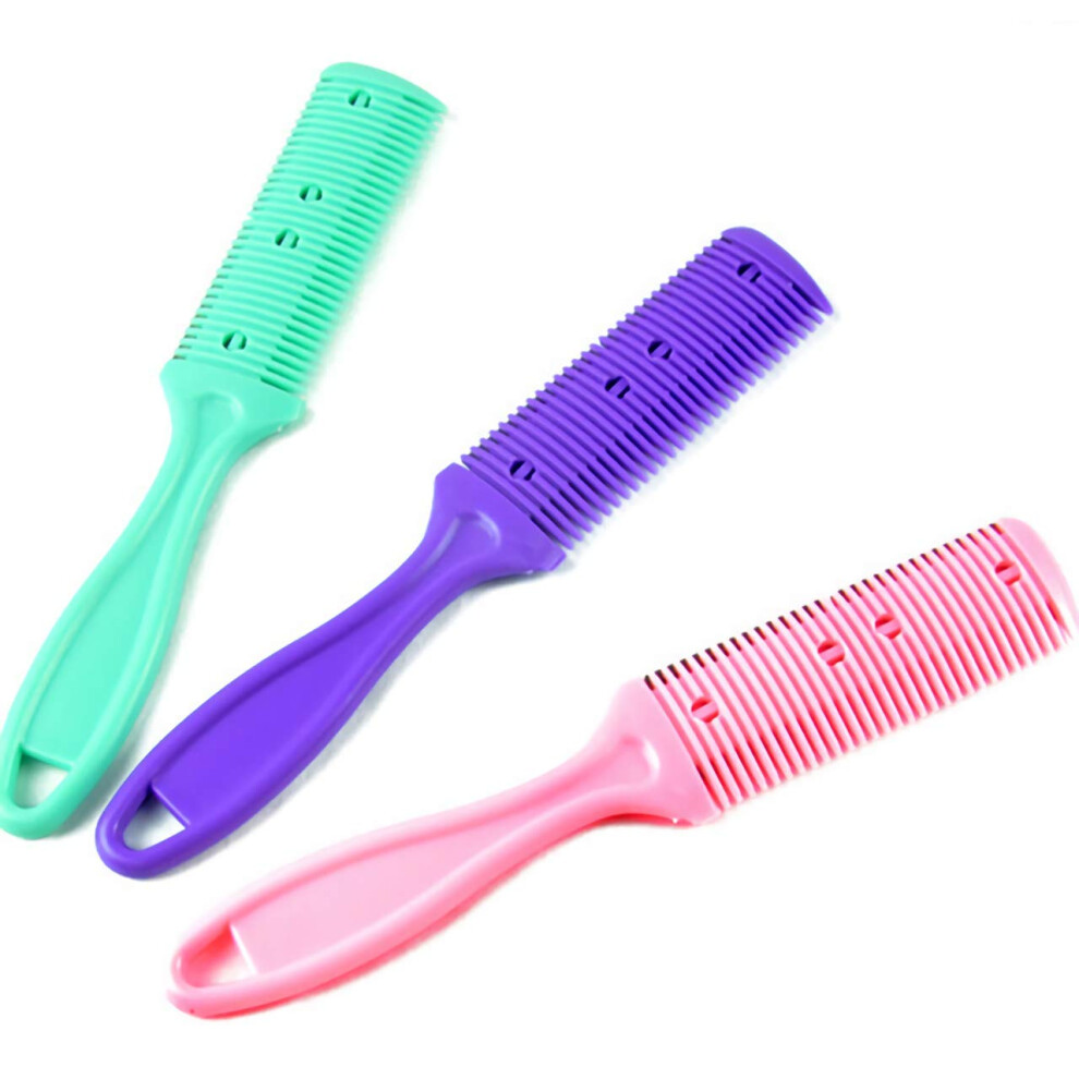 Hair Razor Comb Set with DualSided Cutting and Removable Blade for Hair Thinning, Pack of 3