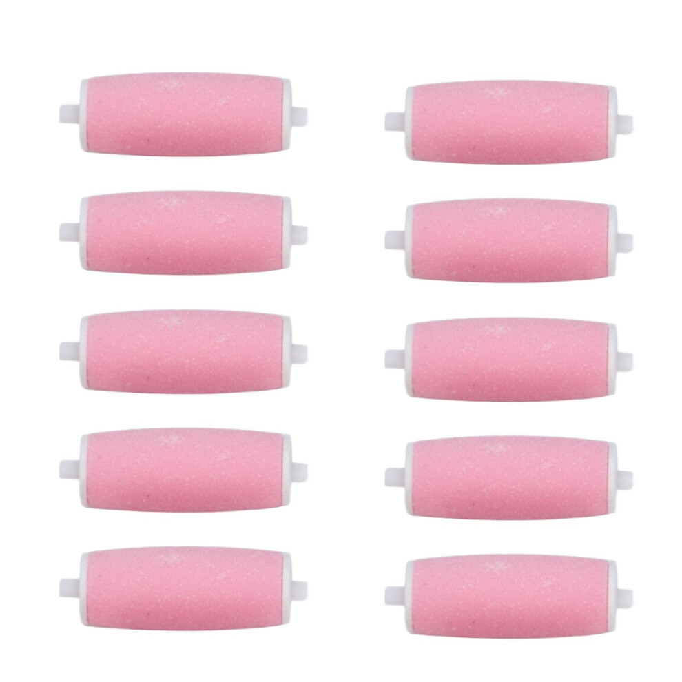 Pink Electronic Foot File Replacement Rollers 10Pcs For Hard Skin And Gentle Callus Removal
