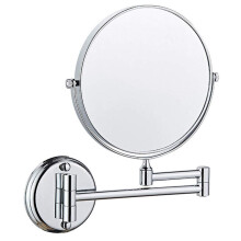 8 Inch Wall Mounted Magnifying Makeup Mirror 1X 5X Dual Sided Swivel Foldable Chrome